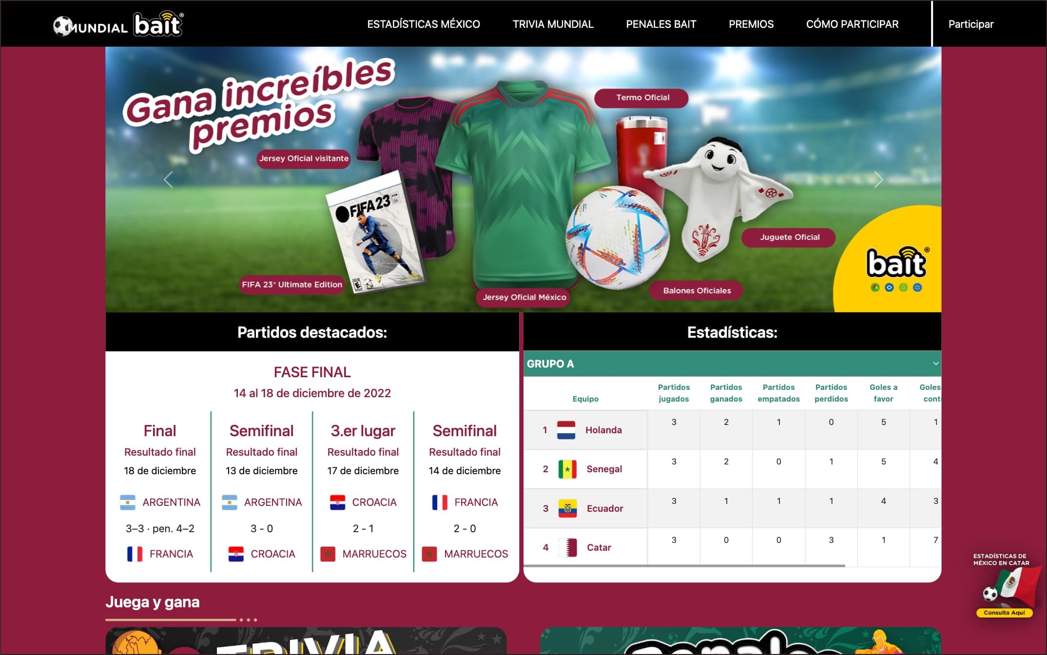 Bait World Cup Microsite