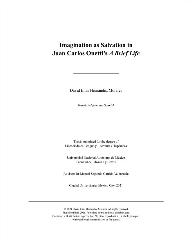 Cover of the thesis, showing the title and the author's name in Times New Roman on a white page